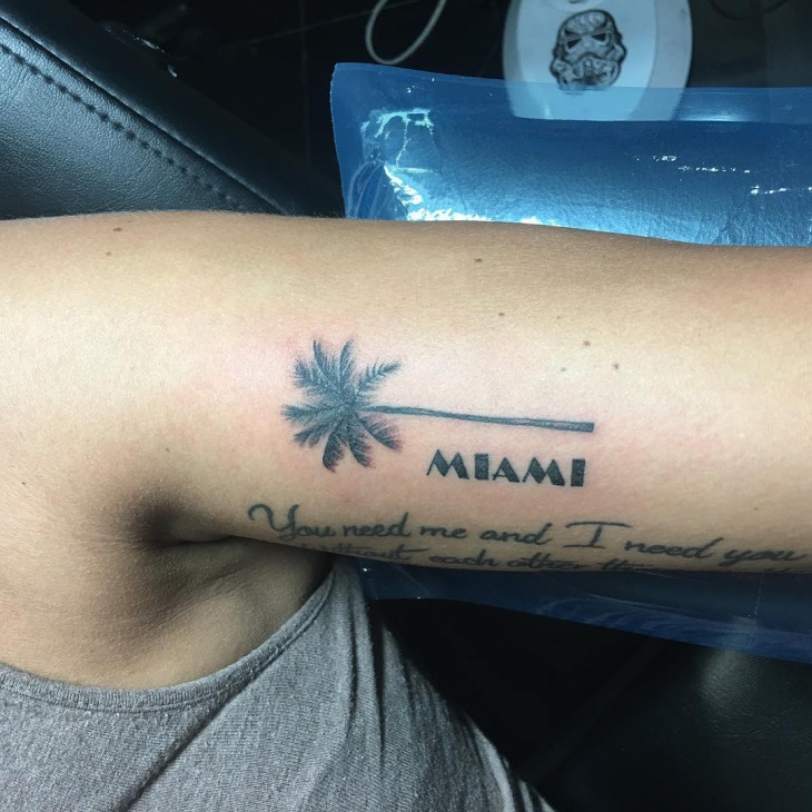 palm tree tattoo design on arm