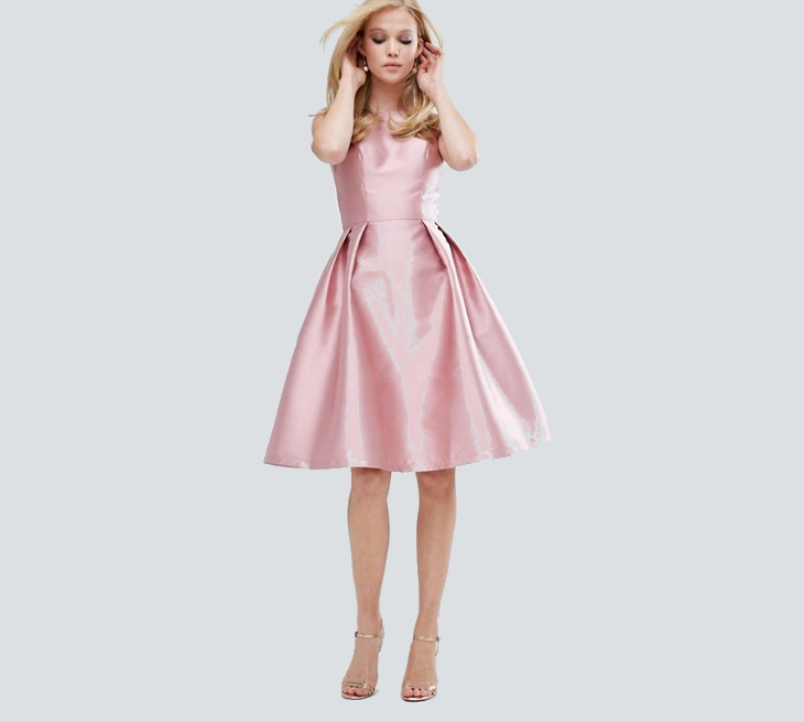 short neon pink prom dress1