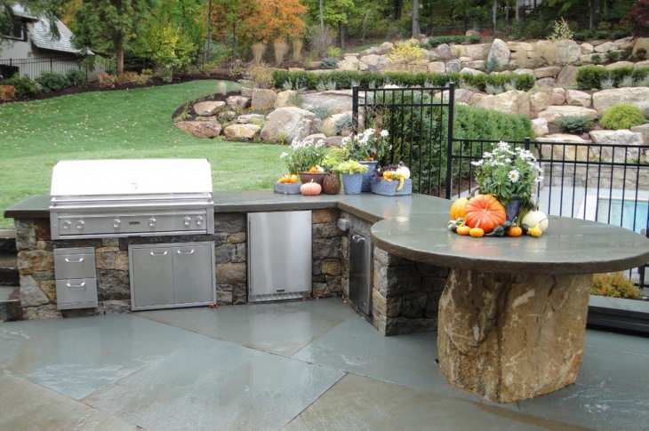 outdoor kitchen concrete countertop