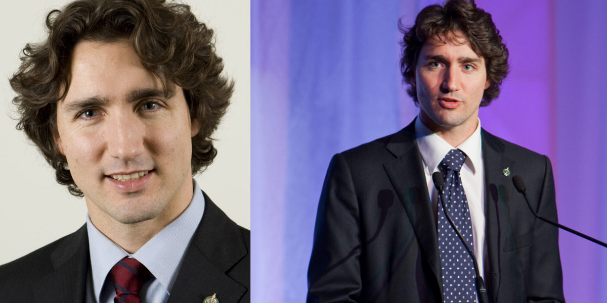 justin trudeau’s side parted curls