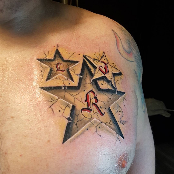 star chest tattoo for mens