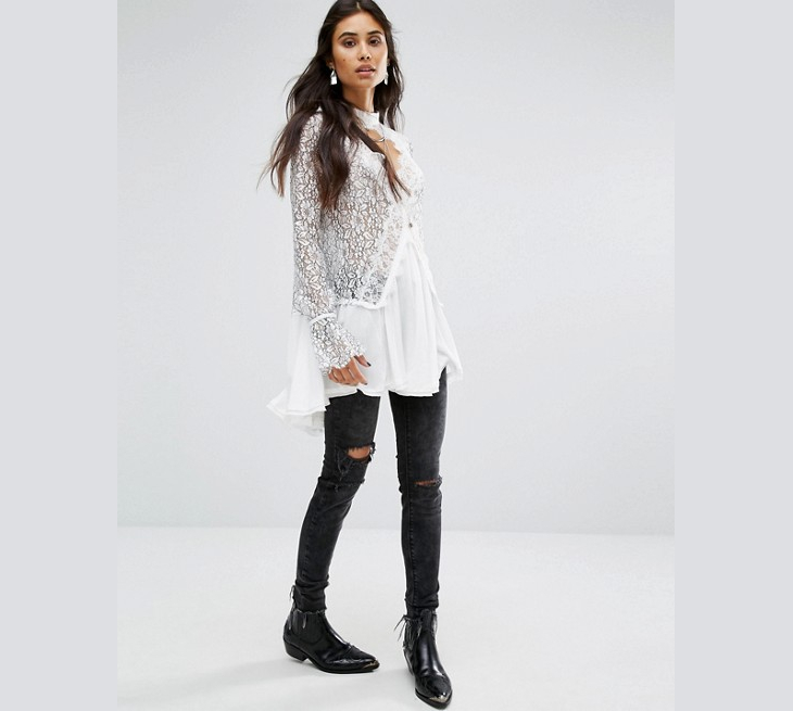 white lace tunic dress