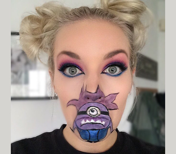 purple minion mouth makeup 