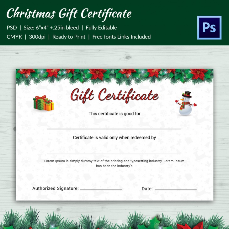 premium christmas cantata gift certificate