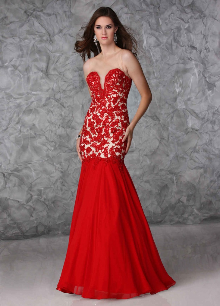 mermaid lace prom dress