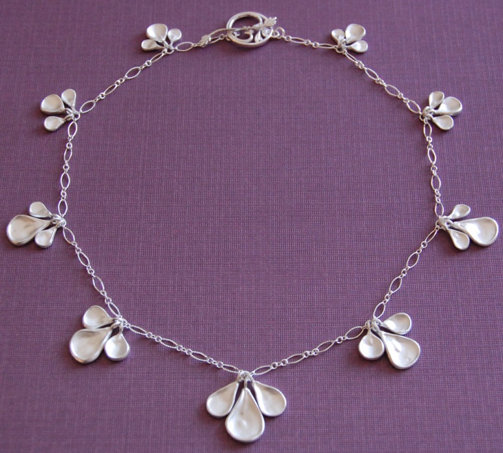 silver floral necklace