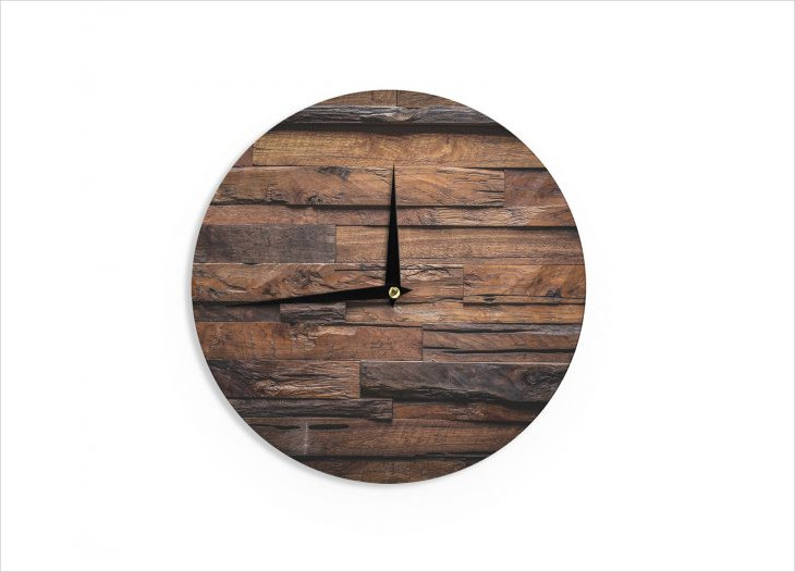 rustic wood wall clock
