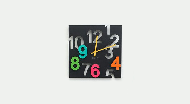 black square wall clock