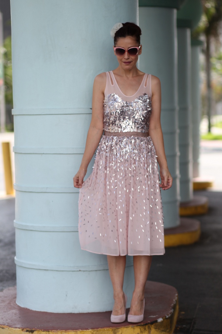 silver sequin party dress