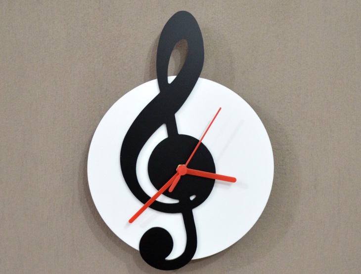 musical note wall clock design