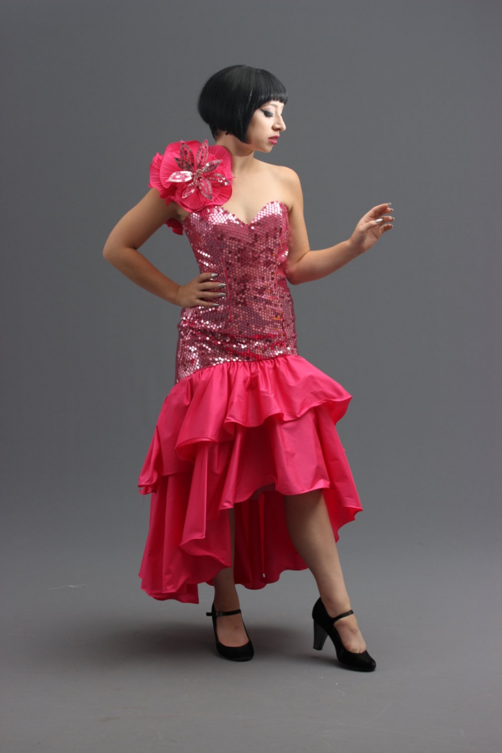 sleeveless sequin prom dress