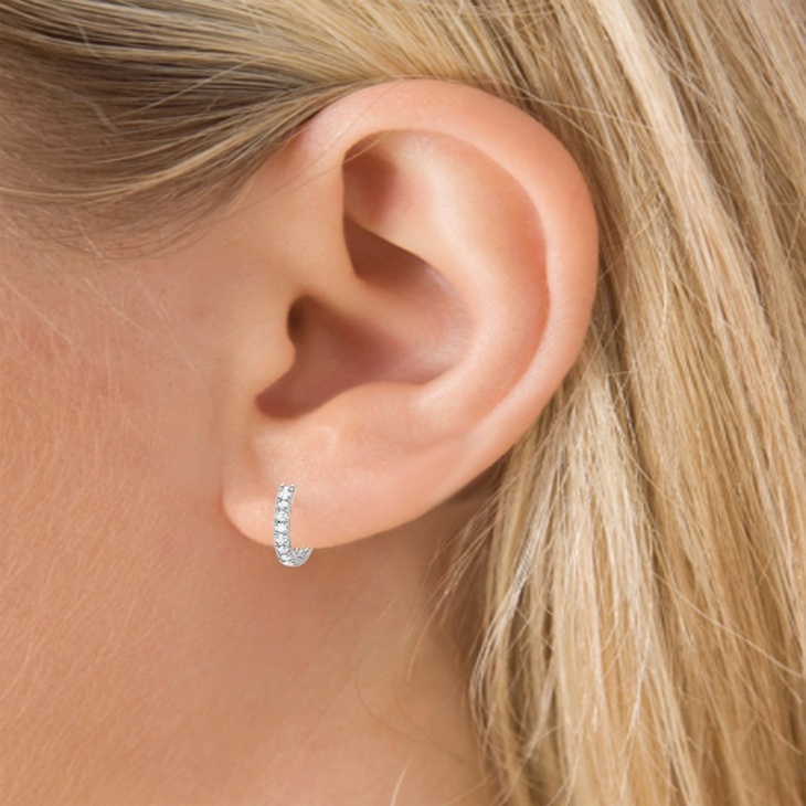 white diamond hoop earrings