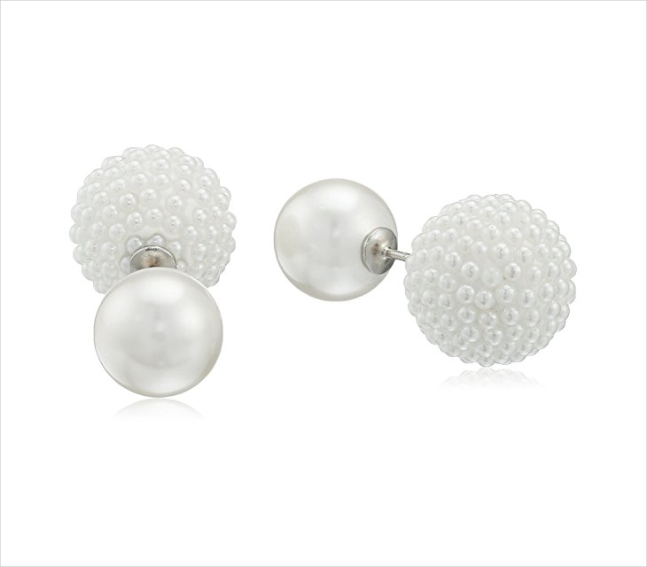 bella double pearl earrings