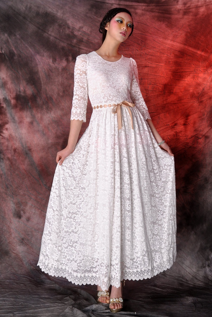 white long dress design
