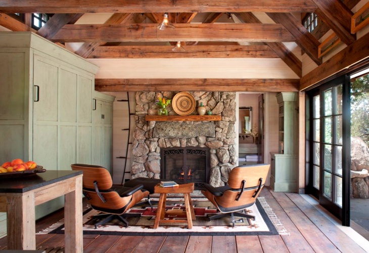small rustic cottage living room