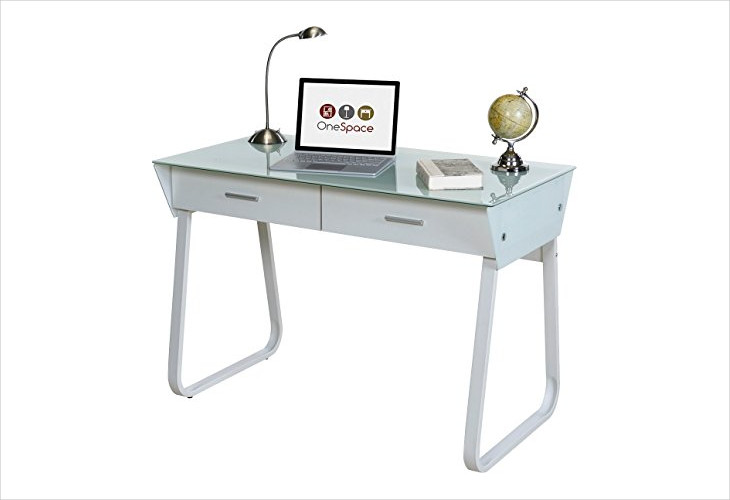 modern white computer desk