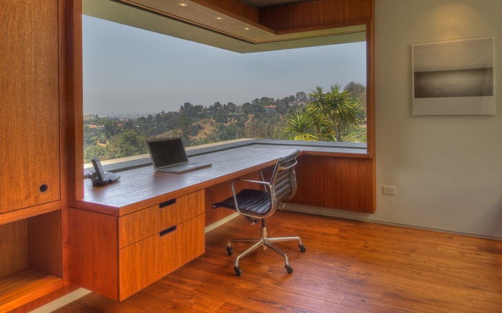 modern built in corner desk