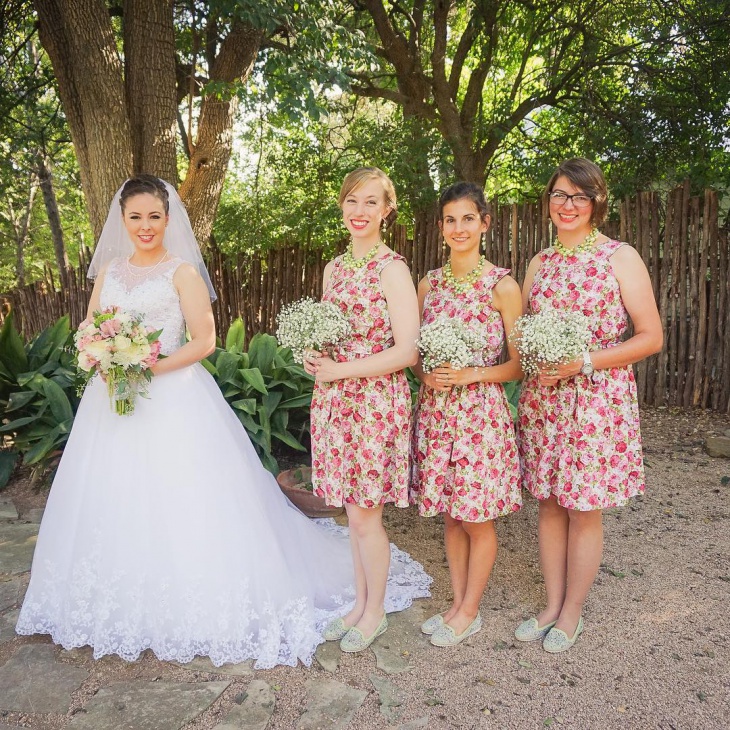 short floral bridesmaid dresses