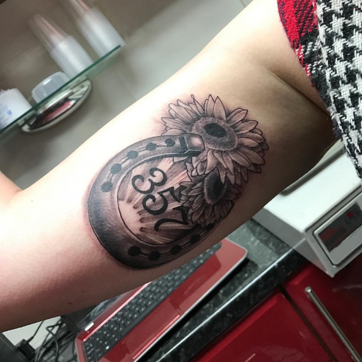 sunflower inner arm tattoo