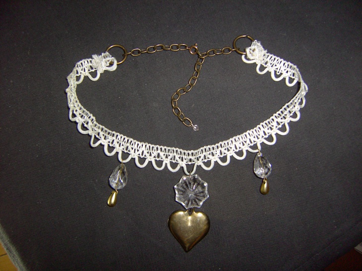 vintage crystal heart necklace