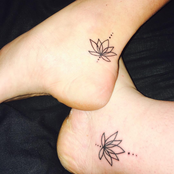 matching bestfriend flower tattoo
