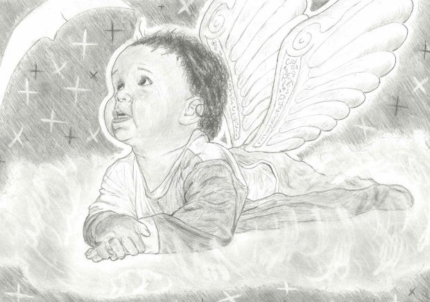 cute baby angel drawing