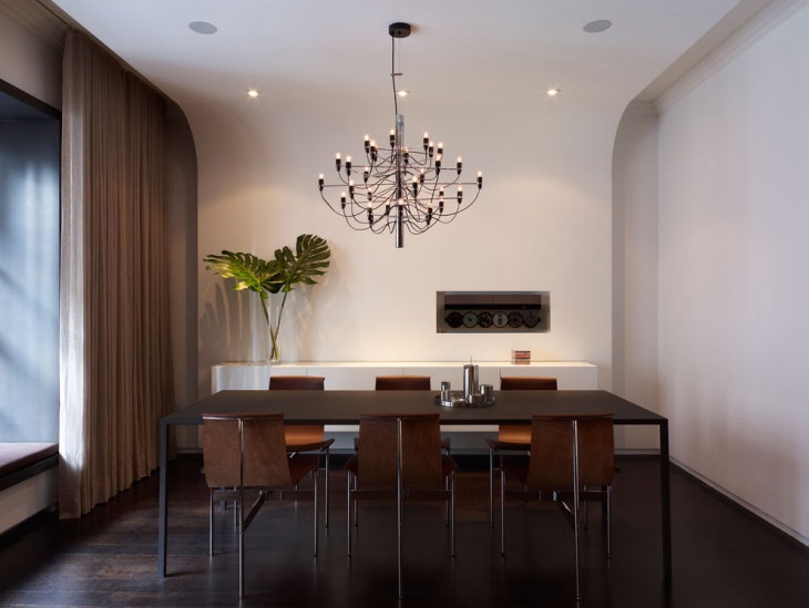 modern dining room brown chandelier