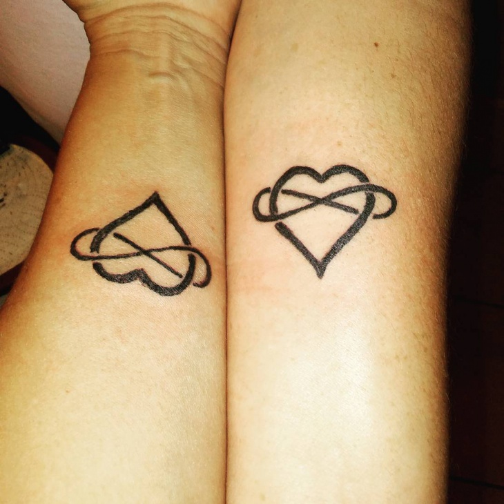black couples heart tattoo