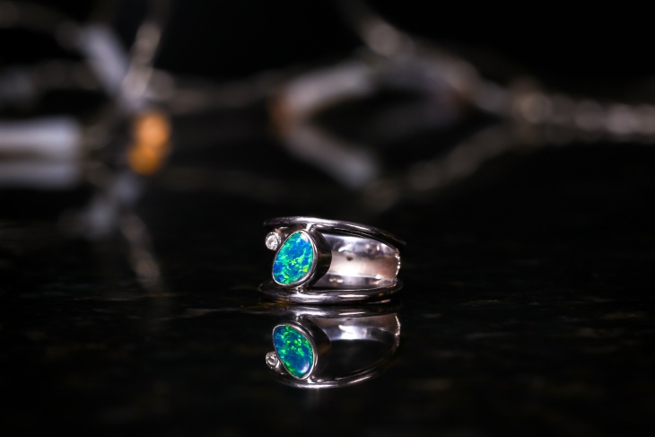 handmade opal wedding ring