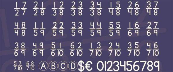kg traditional fractions font2