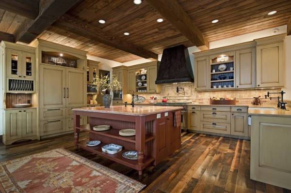simple rustic kitchen storage cabinets
