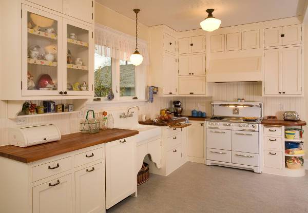 vintage white kitchen storage cabinets