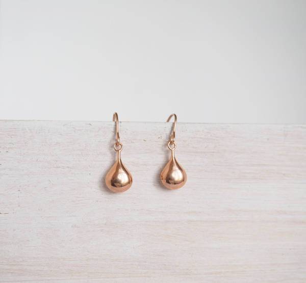 rose gold dangle drop earrings