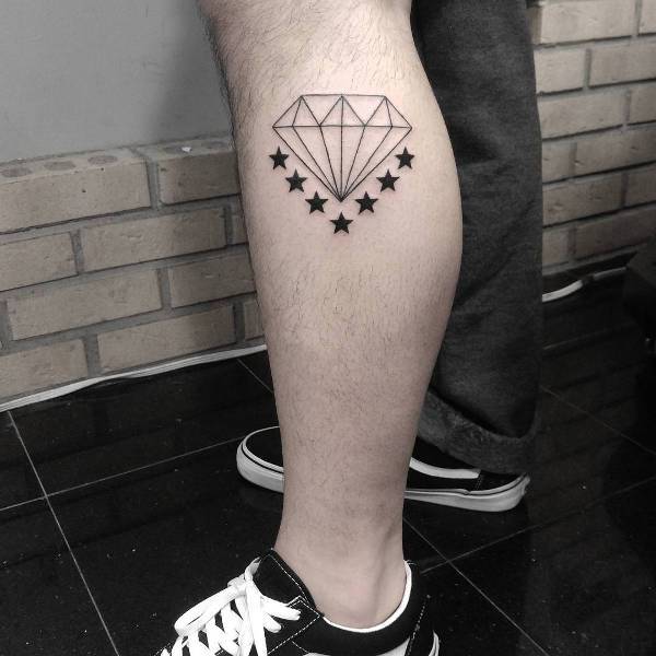 black diamond and star tattoo