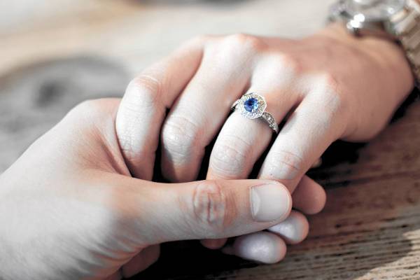 vintage sapphire halo engagement ring