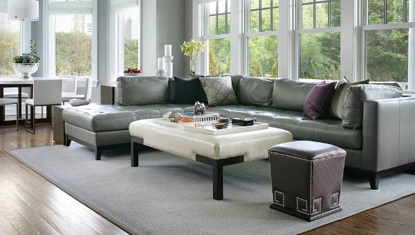 grey leather sectional sofa with chaise1