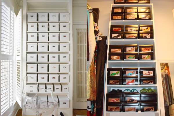 stack shoe boxes