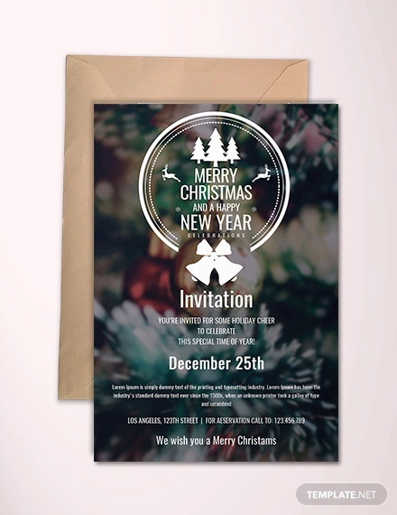free minimal christmas invitation template
