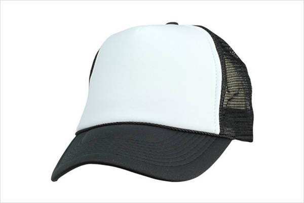 black and white mesh trucker hat