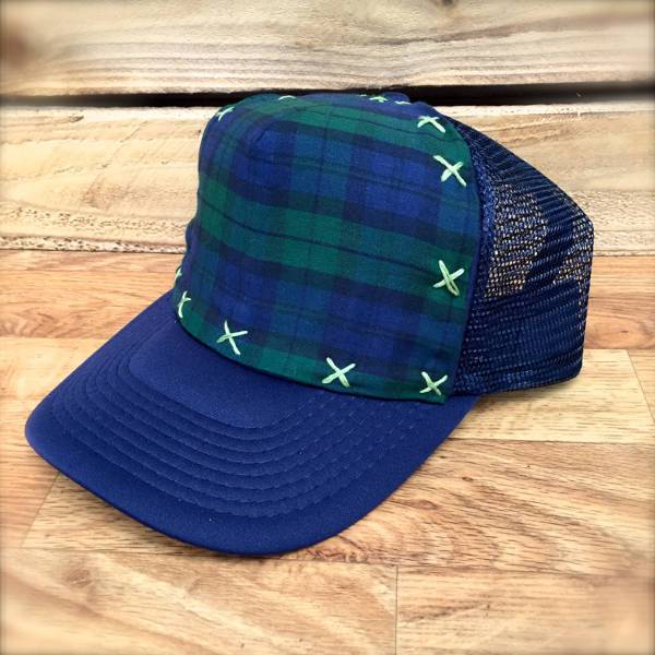hat trucker plaid awesome vector