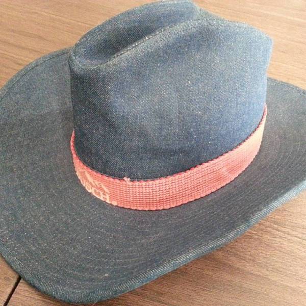 blue denim cowboy hat