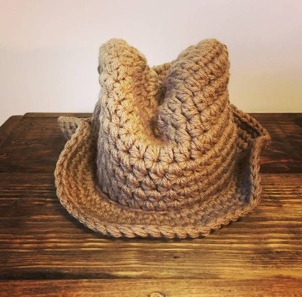 kids crochet cowboy hat