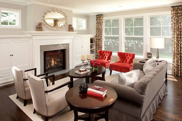 red accent chairs for living room