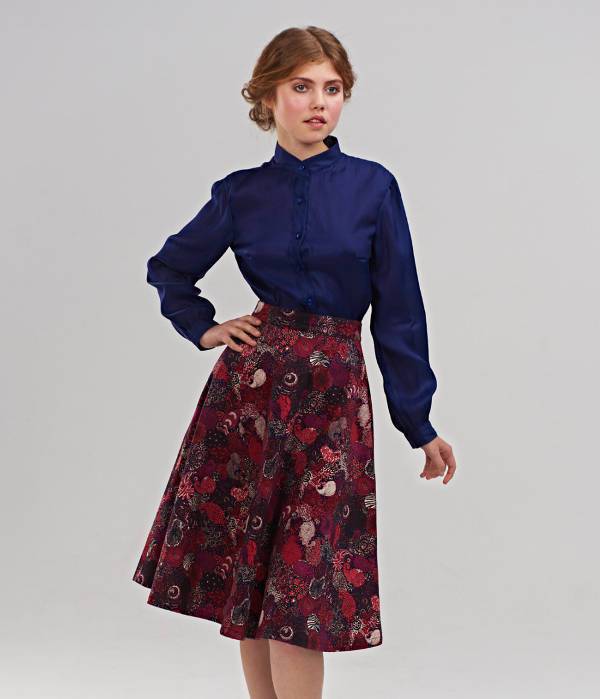 1950s floral a line skirt