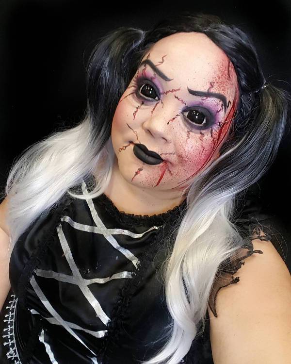 creepy halloween doll makeup