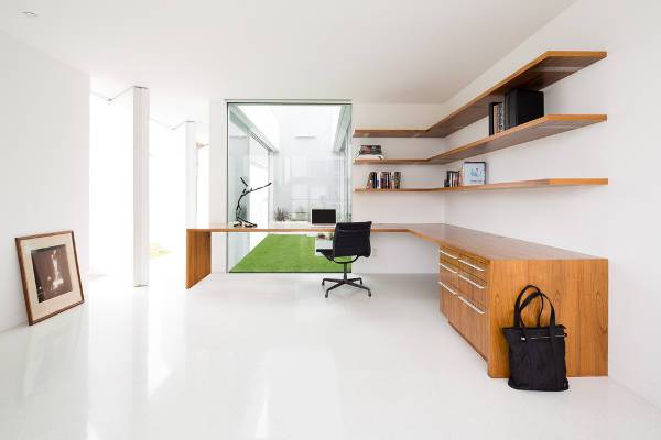 l shaped wooden home office desk
