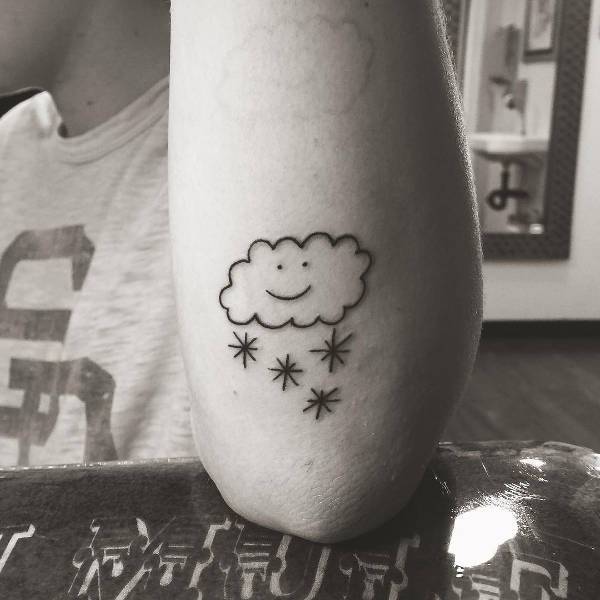 star and cloud tattoo for men