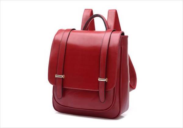 red leather satchel backpack