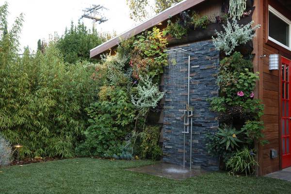 modern outdoor garden shower