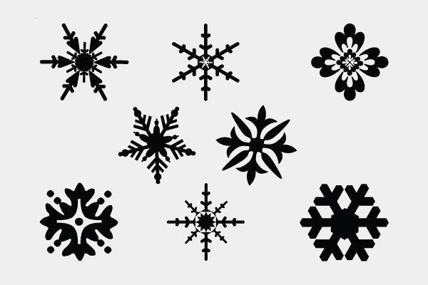 black snowflake vector clipart